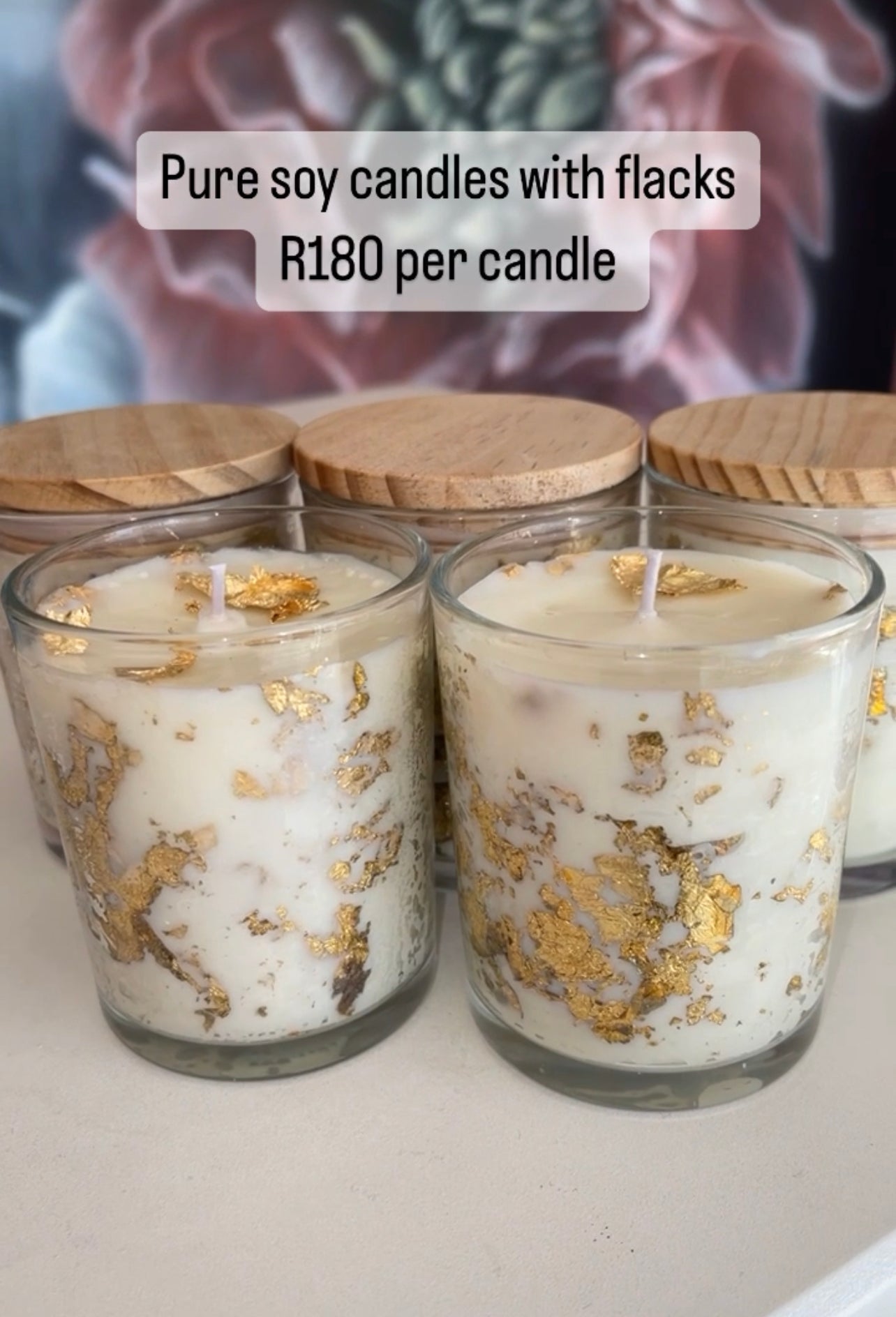 Gold flakes candles